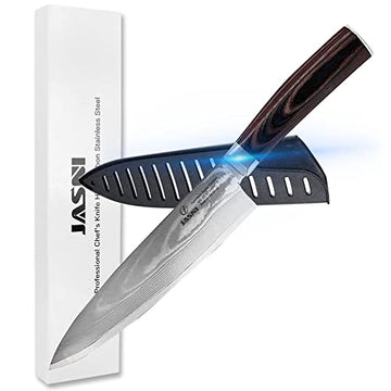 8 inch Chefs Knife - Damascus- Japanese- VG10 Super Steel 67 Layer High Carbon Stainless Steel-Razor Sharp, Stain & Corrosion Resistant, Awesome Edge Retention